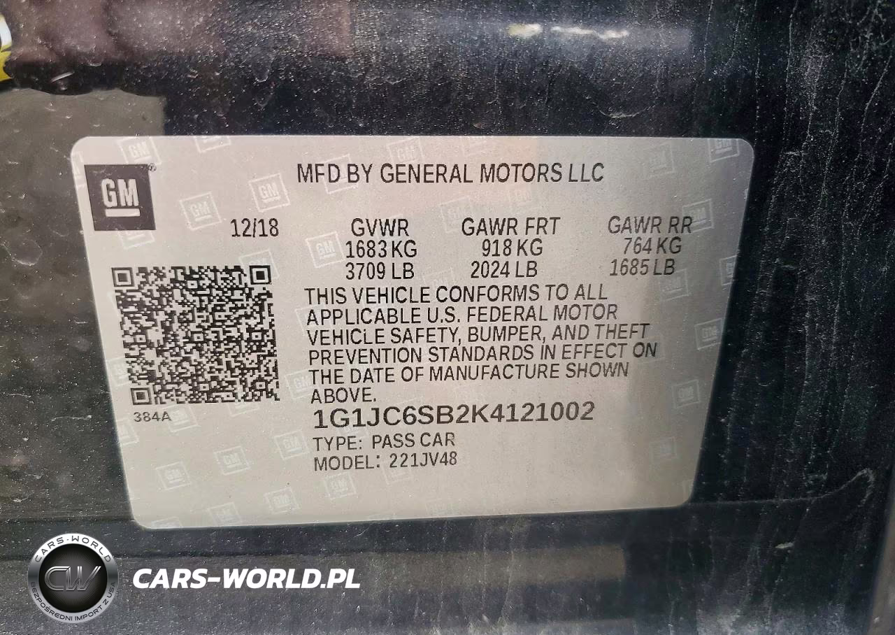 2019 Chevrolet Sonic Lt VIN:1G1JC6SB2K4121002 - 13