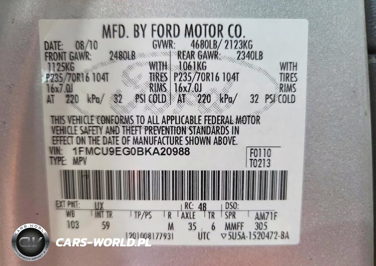 2011 Ford Escape Limited VIN:1FMCU9EG0BKA20988 - 12