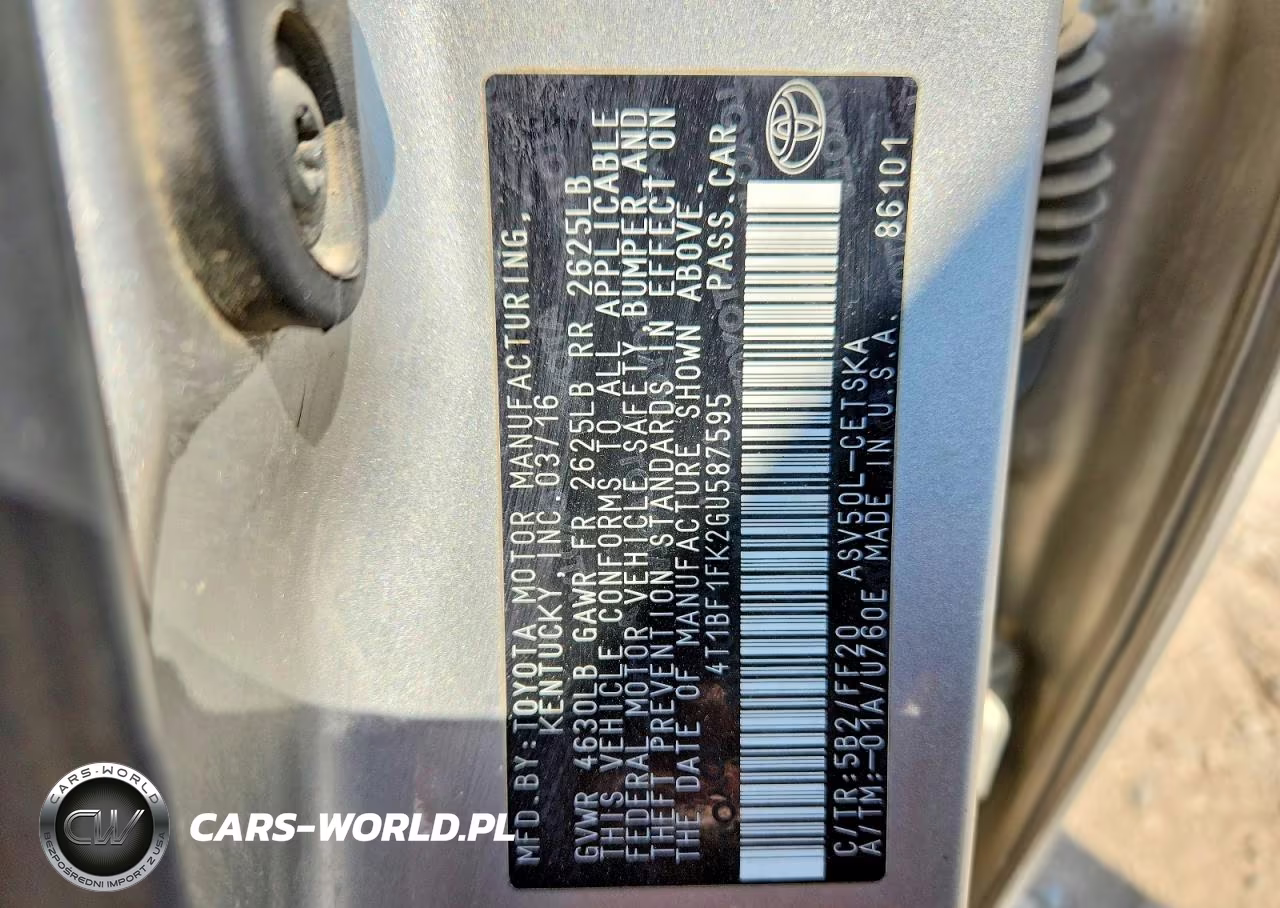 2016 Toyota Camry Se VIN:4T1BF1FK2GU587595 - 12