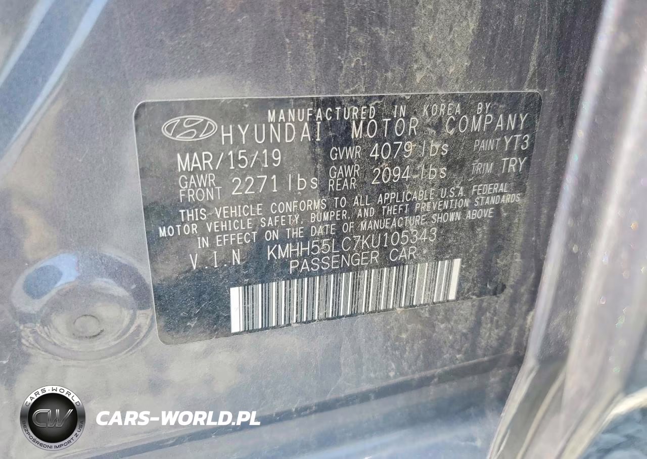 2019 Hyundai Elantra VIN:KMHH55LC7KU105343 - 12