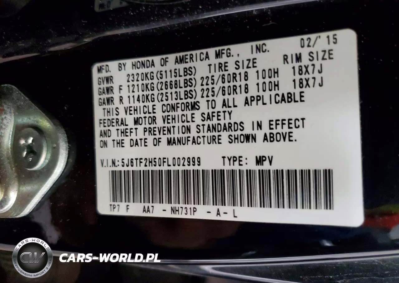 2015 Honda Crosstour Exl VIN:5J6TF2H50FL002999 - 14