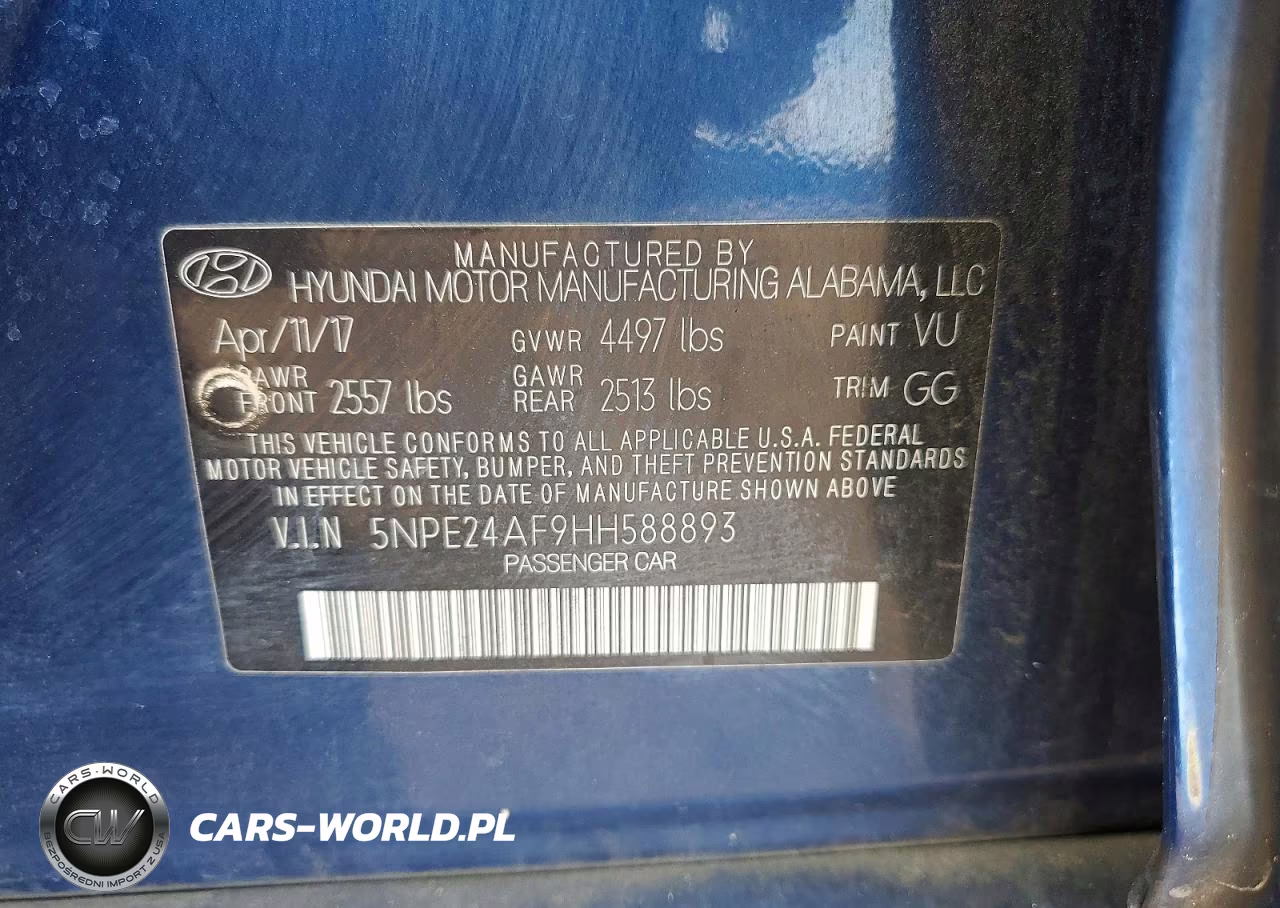 2017 Hyundai Sonata Se VIN:5NPE24AF9HH588893 - 12