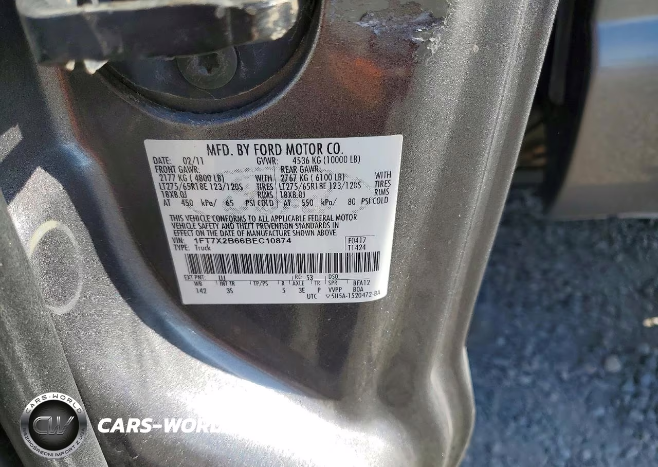 2011 Ford F250 Super Duty VIN:1FT7X2B66BEC10874 - 13