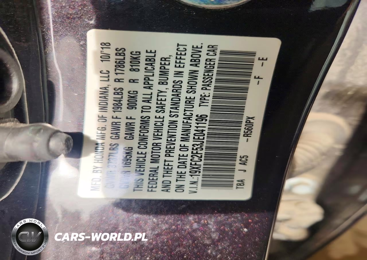 2018 Honda Civic Lx VIN:19XFC2F53JE041196 - 12