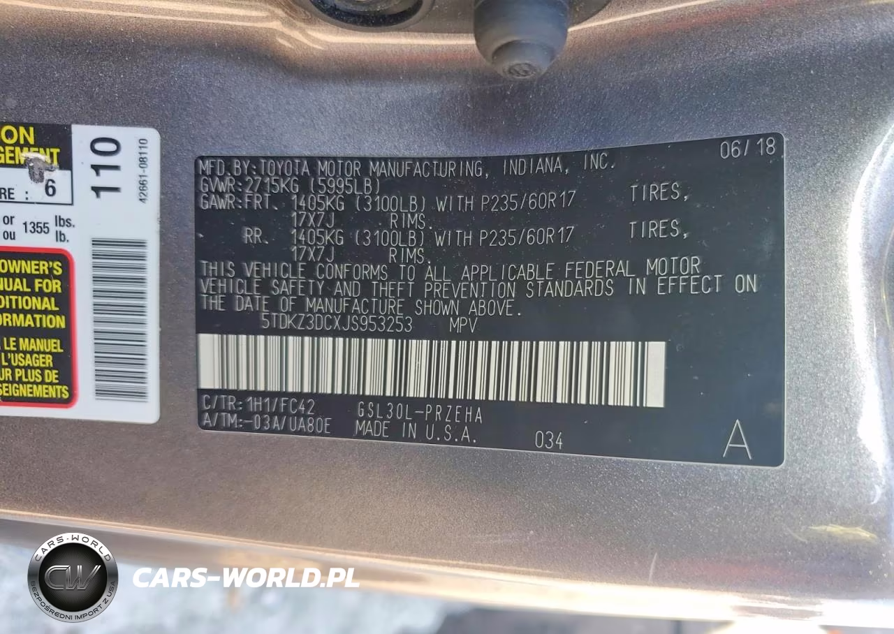 2018 Toyota Sienna Le VIN:5TDKZ3DCXJS953253 - 13