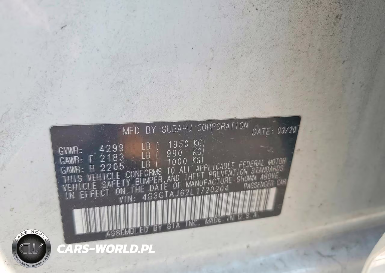 2020 Subaru Impreza Sport VIN:4S3GTAJ62L1720204 - 12