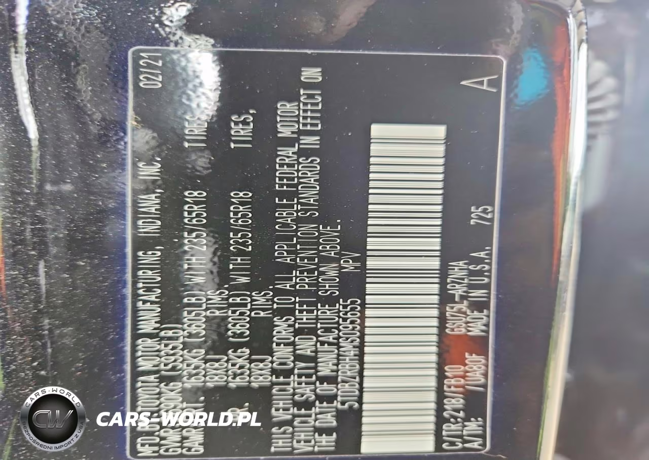 2021 Toyota Highlander Le VIN:5TDBZRBH4MS095655 - 13