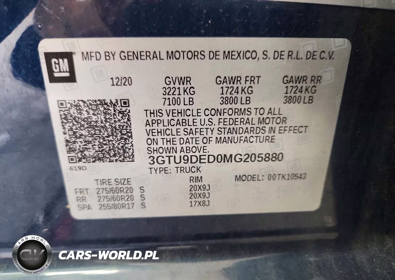 2021 GMC Sierra K1500 Slt VIN:3GTU9DED0MG205880 - 12
