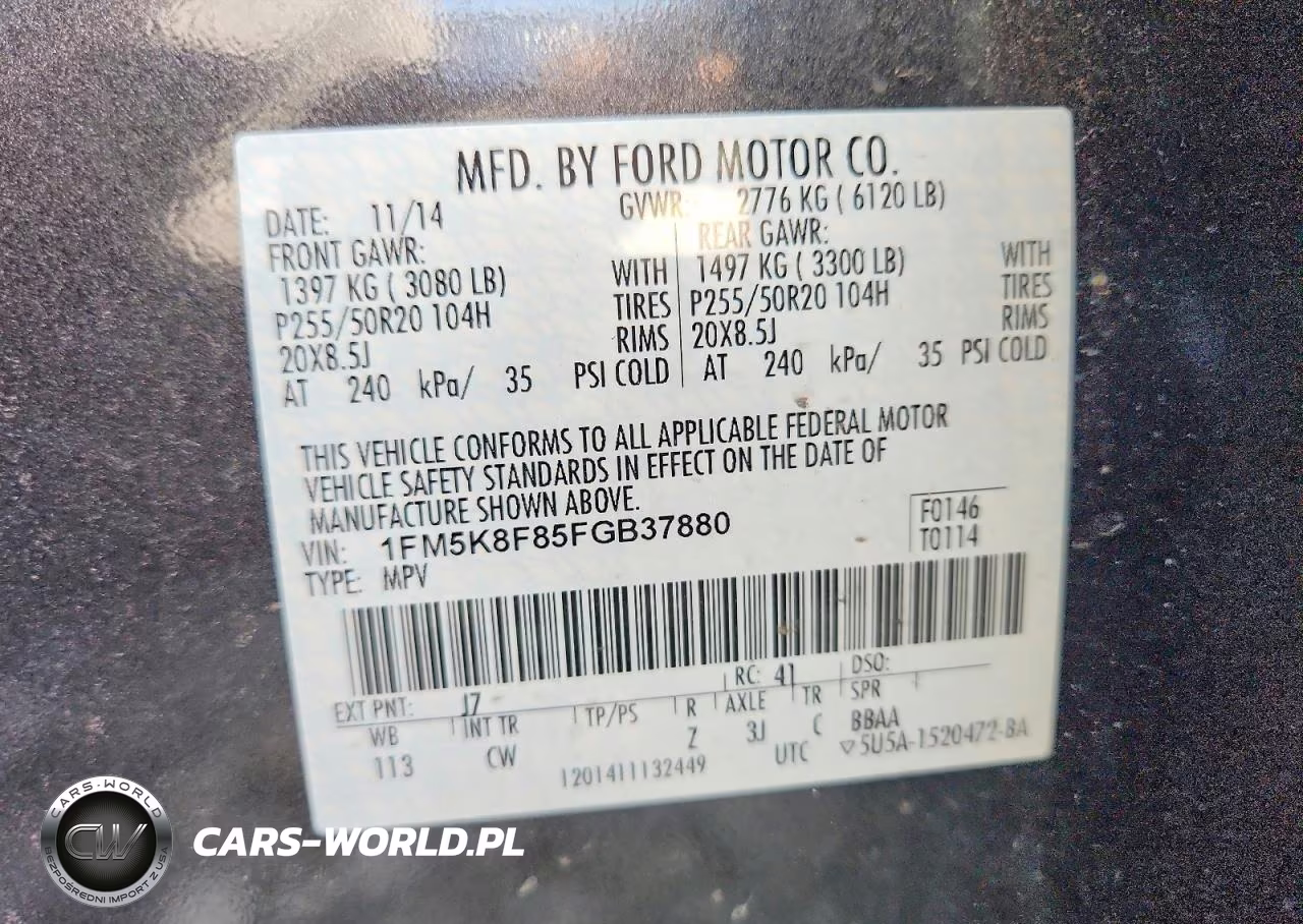 2015 Ford Explorer Limited VIN:1FM5K8F85FGB37880 - 13