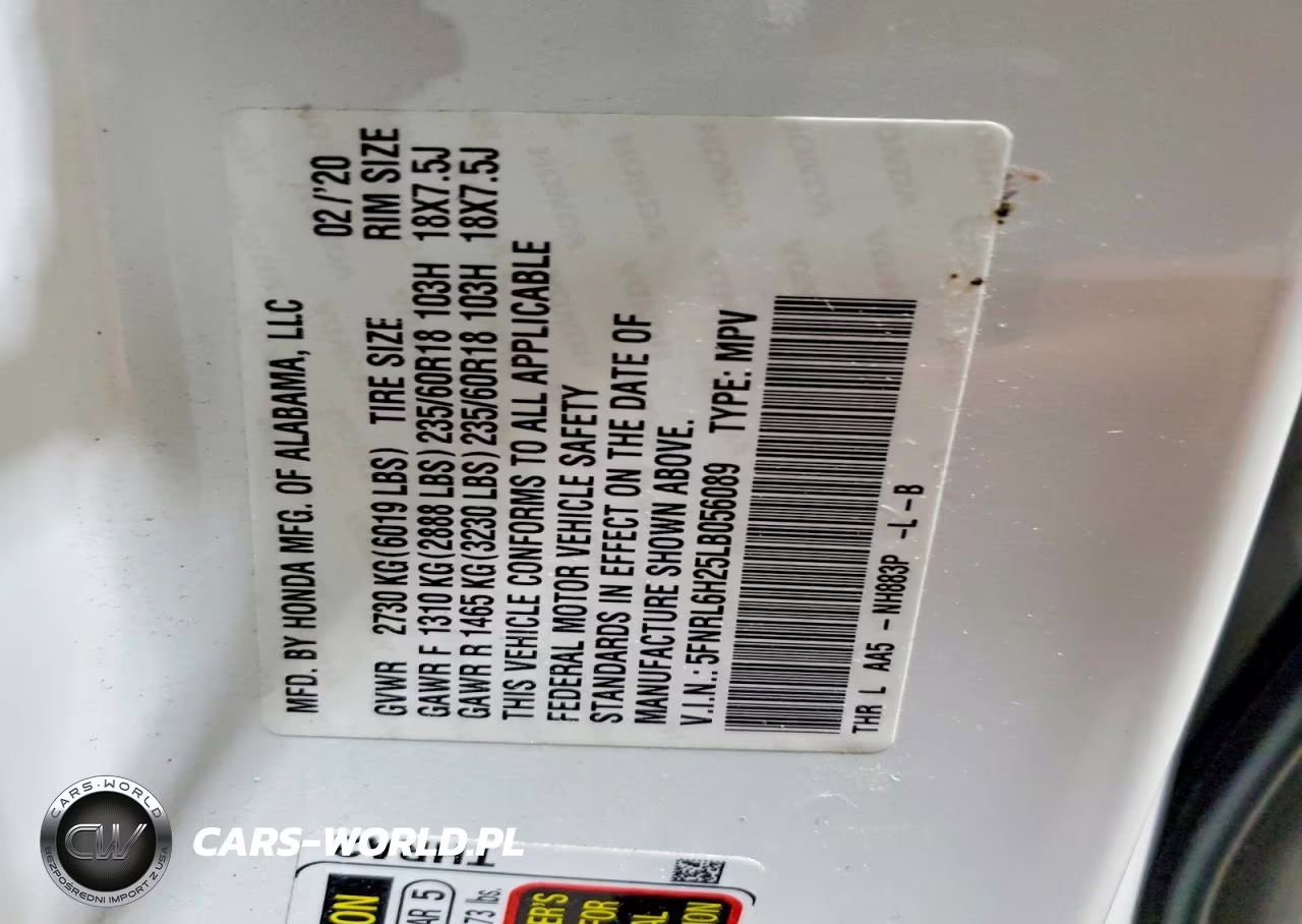 2020 Honda Odyssey Lx VIN:5FNRL6H25LB056089 - 13