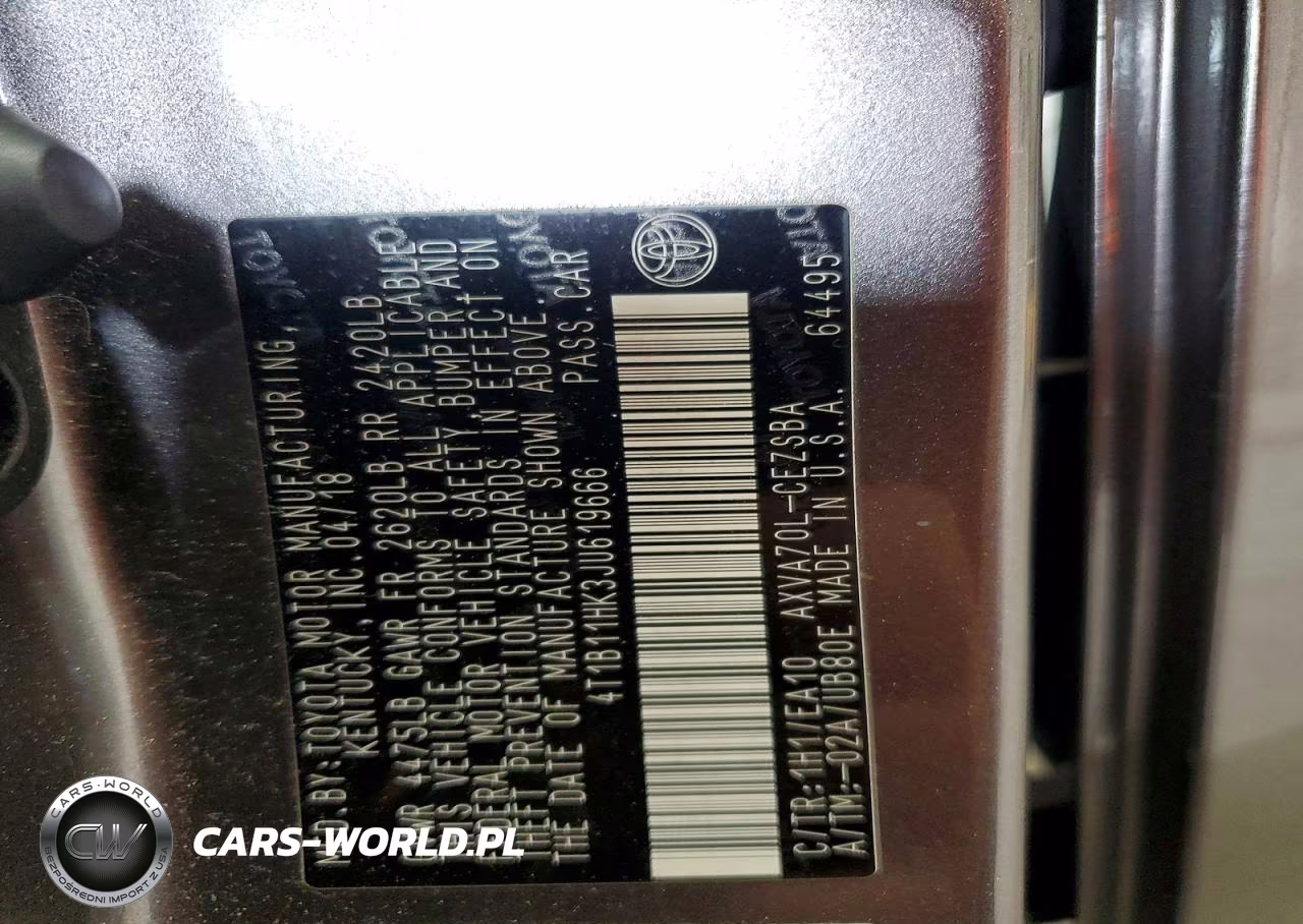 2018 Toyota Camry Se VIN:4T1B11HK3JU619666 - 12