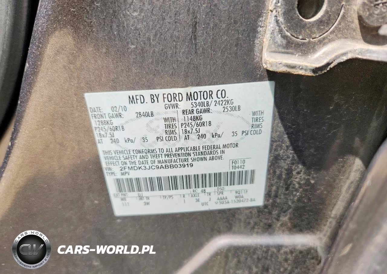 2010 Ford Edge Sel VIN:2FMDK3JC9ABB03919 - 13