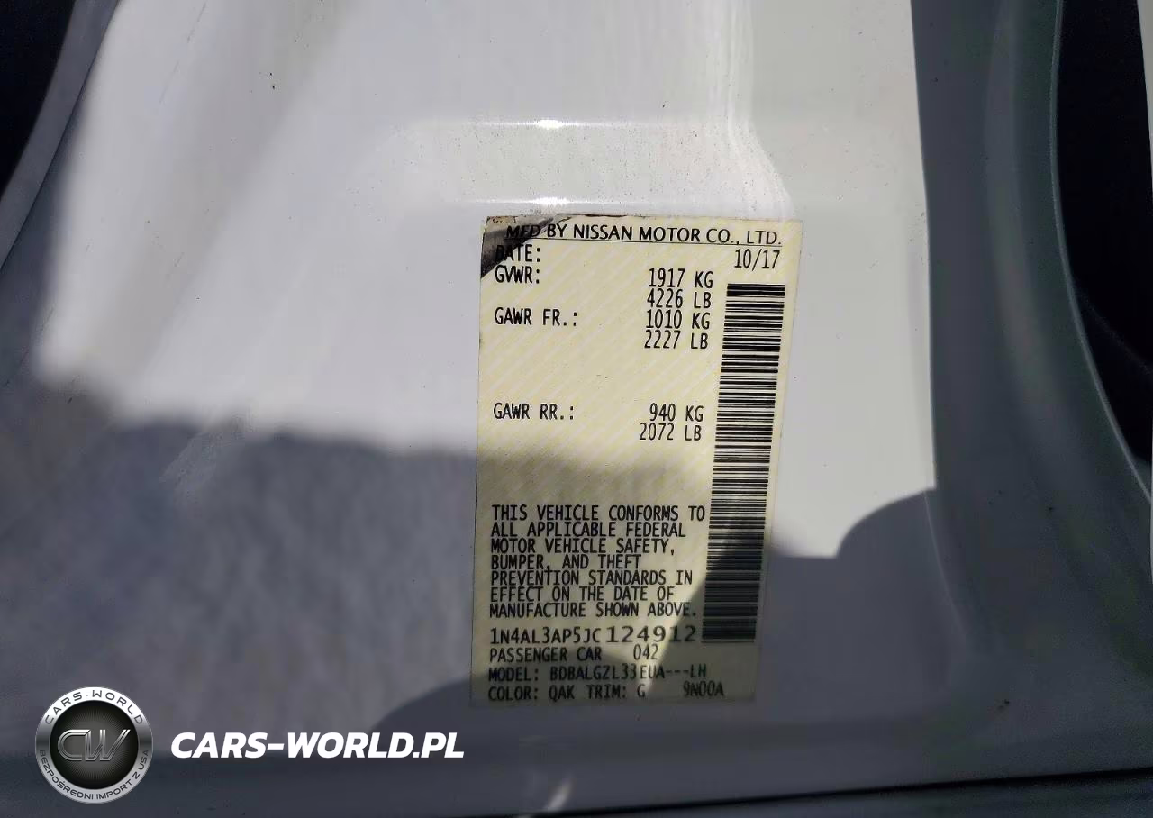 2018 Nissan Altima 2.5 S VIN:1N4AL3AP5JC124912 - 13