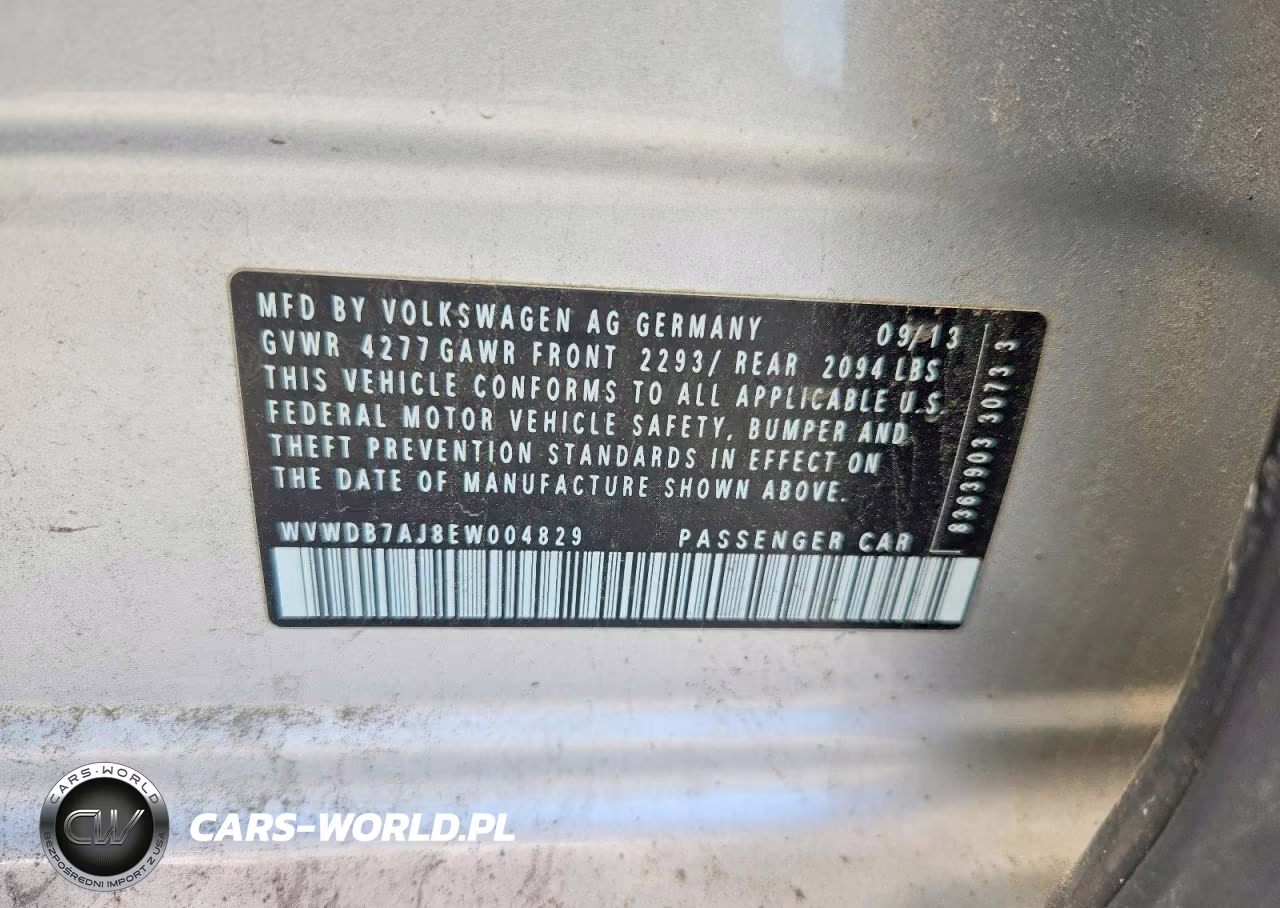 2014 Volkswagen Golf VIN:WVWDB7AJ8EW004829 - 13