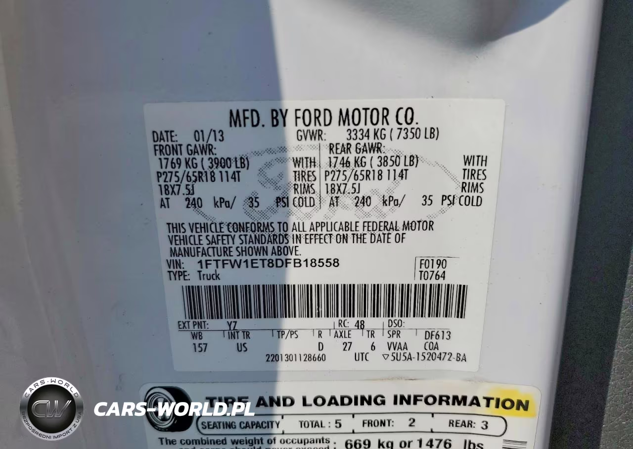 2013 Ford F150 Supercrew VIN:1FTFW1ET8DFB18558 - 12