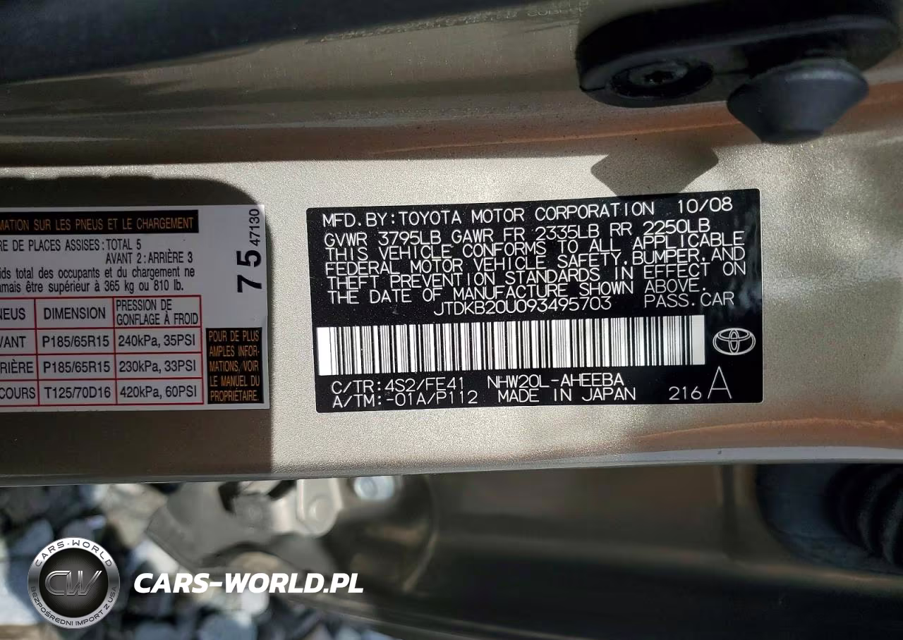 2009 Toyota Prius Base VIN:JTDKB20U093495703 - 13