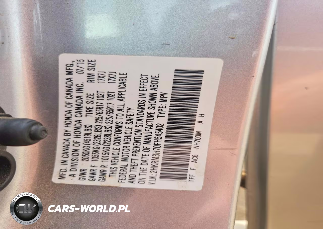 2015 Honda Cr-V Exl VIN:2HKRM3H70FH545402 - 12