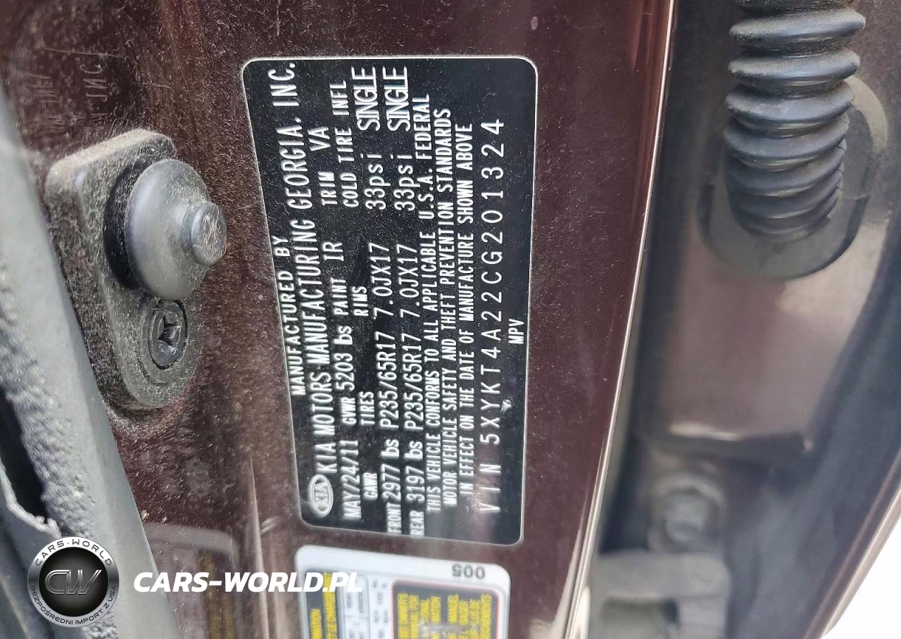 2012 Kia Sorento Lx VIN:5XYKT4A22CG201324 - 13