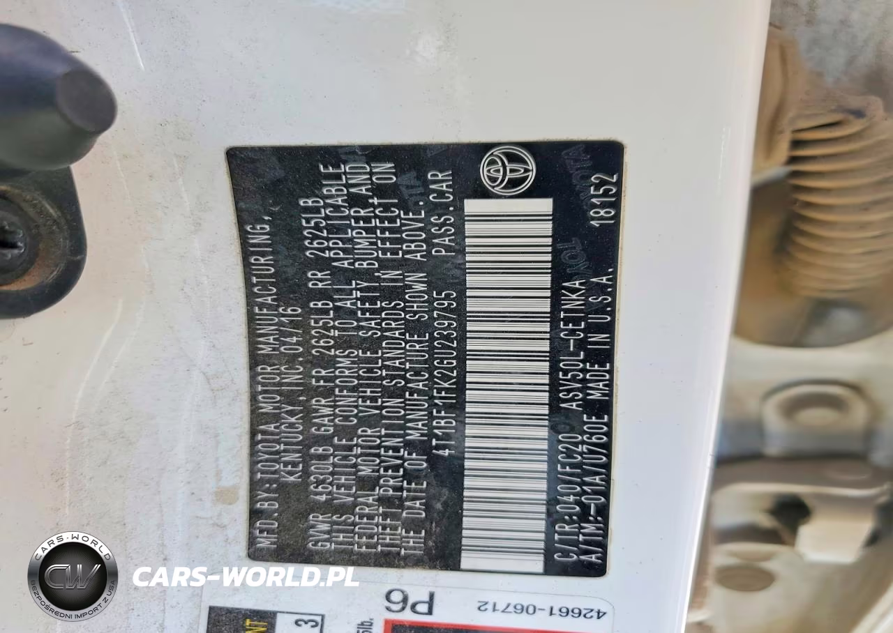2016 Toyota Camry Le VIN:4T1BF1FK2GU239795 - 12