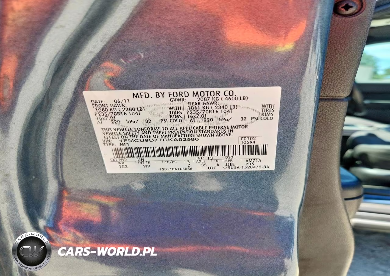 2012 Ford Escape Xlt VIN:1FMCU9D77CKA02586 - 13