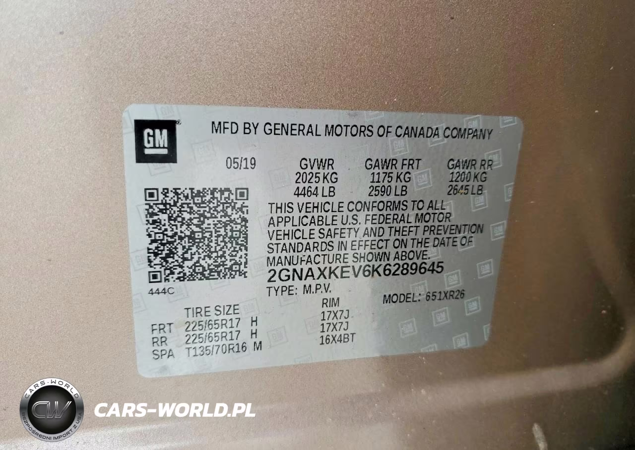 2019 Chevrolet Equinox Lt VIN:2GNAXKEV6K6289645 - 14