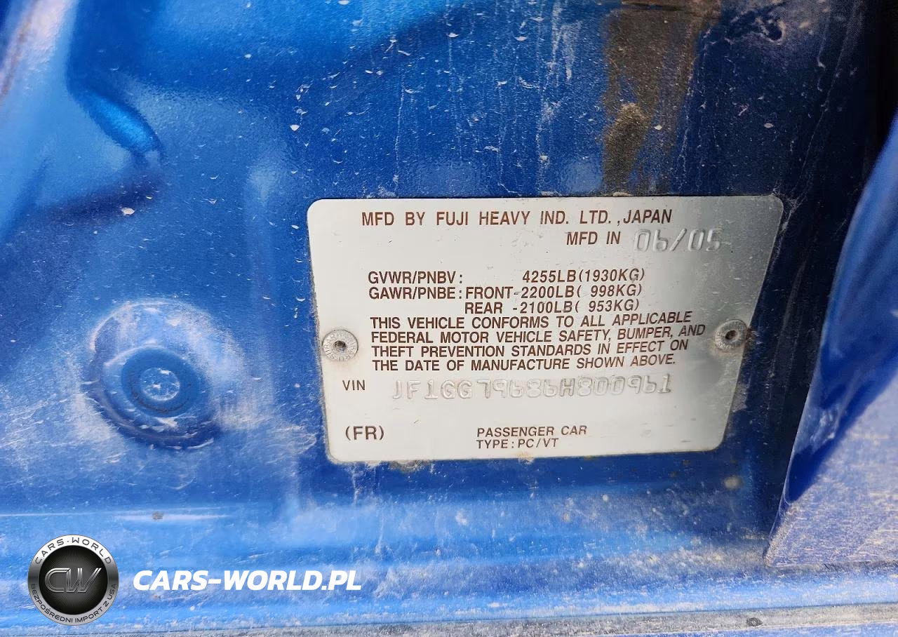 2006 Subaru Impreza Wrx Sport VIN:JF1GG79686H800961 - 13