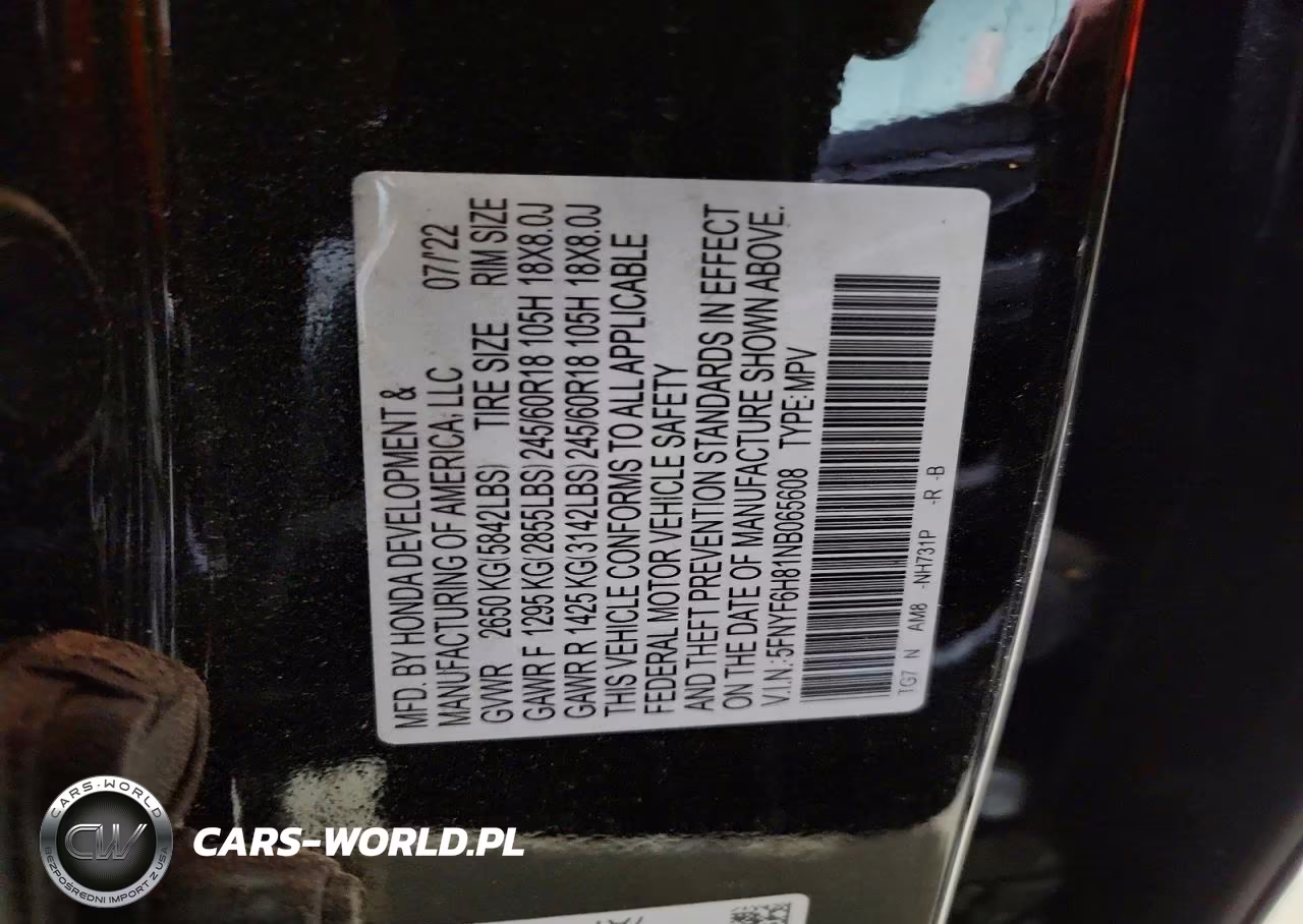 2022 Honda Pilot Trailsport VIN:5FNYF6H81NB065608 - 13