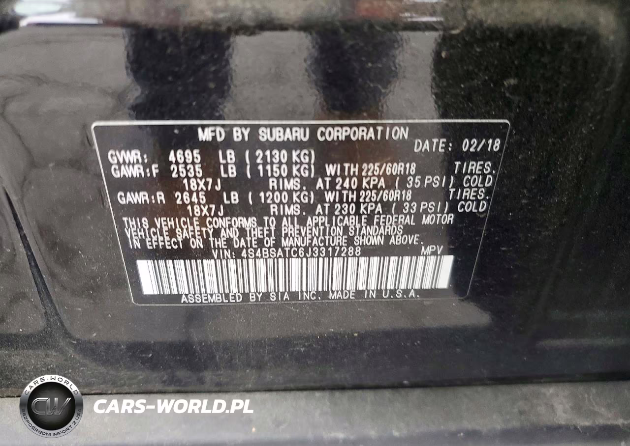 2018 Subaru Outback Touring VIN:4S4BSATC6J3317288 - 12