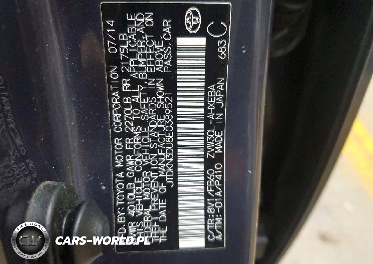 2014 Toyota Prius Two VIN:JTDKN3DU8E0389521 - 12