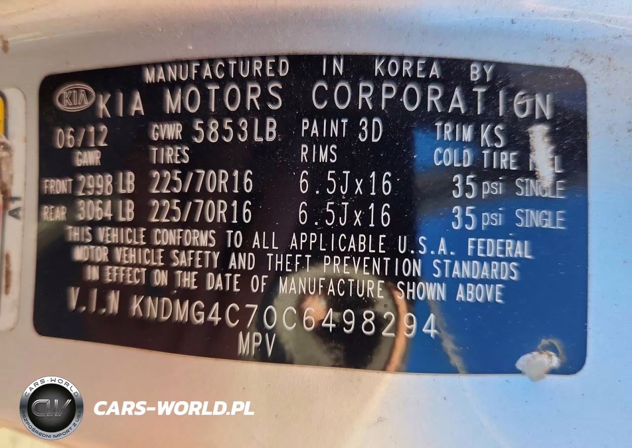 2012 Kia Sedona Lx VIN:KNDMG4C70C6498294 - 13