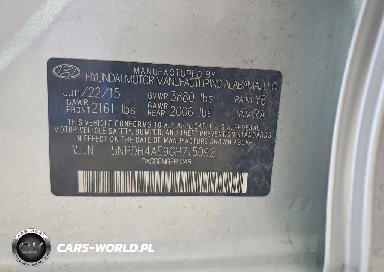 2016 Hyundai Elantra Se VIN:5NPDH4AE9GH715092 - 12