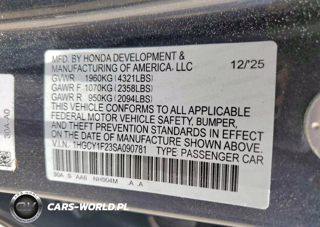 2025 Honda Accord Lx VIN:1HGCY1F23SA090781 - 13