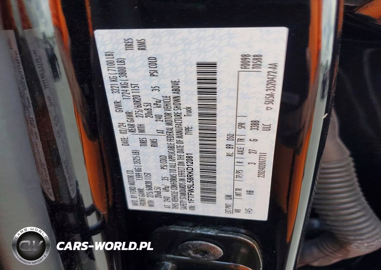 2024 Ford F150 Lariat VIN:1FTFW5L58RKD12081 - 12