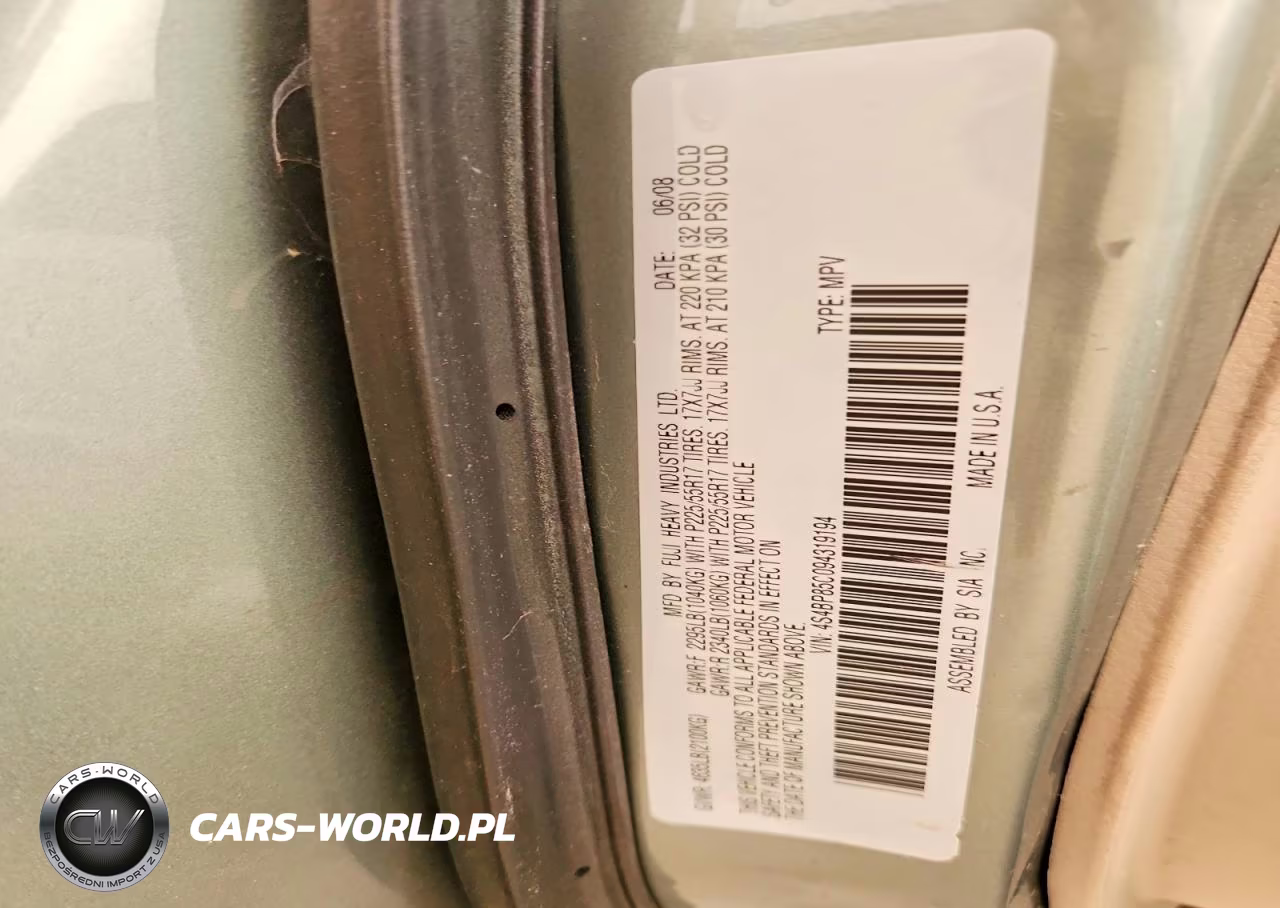 2009 Subaru Outback 3.0R VIN:4S4BP85C094319194 - 13