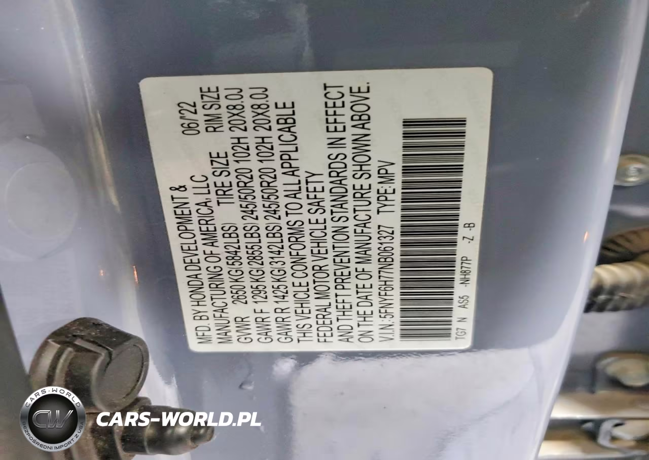 2022 Honda Pilot Black VIN:5FNYF6H77NB061327 - 14