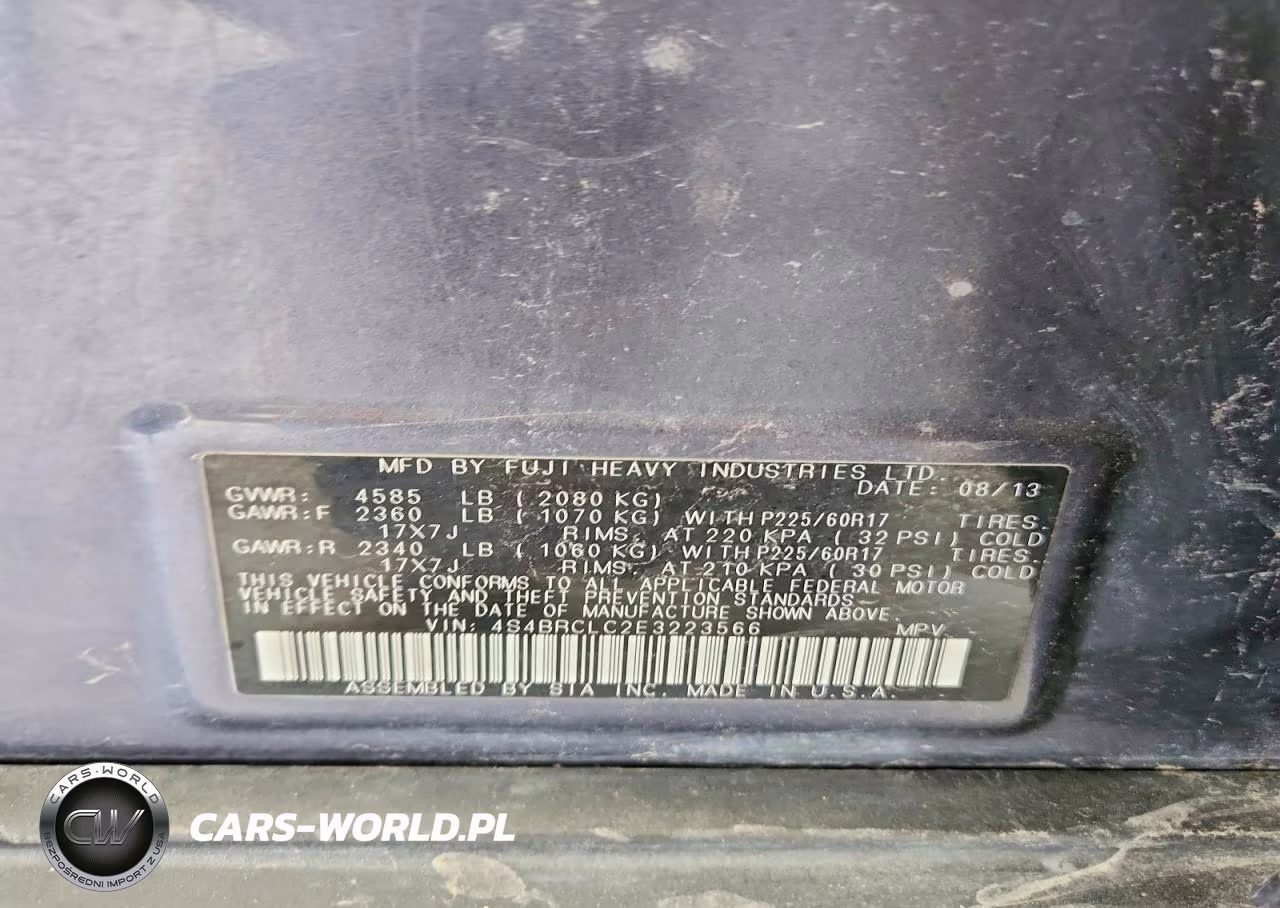 2014 Subaru Outback 2.5I Limited VIN:4S4BRCLC2E3223566 - 13