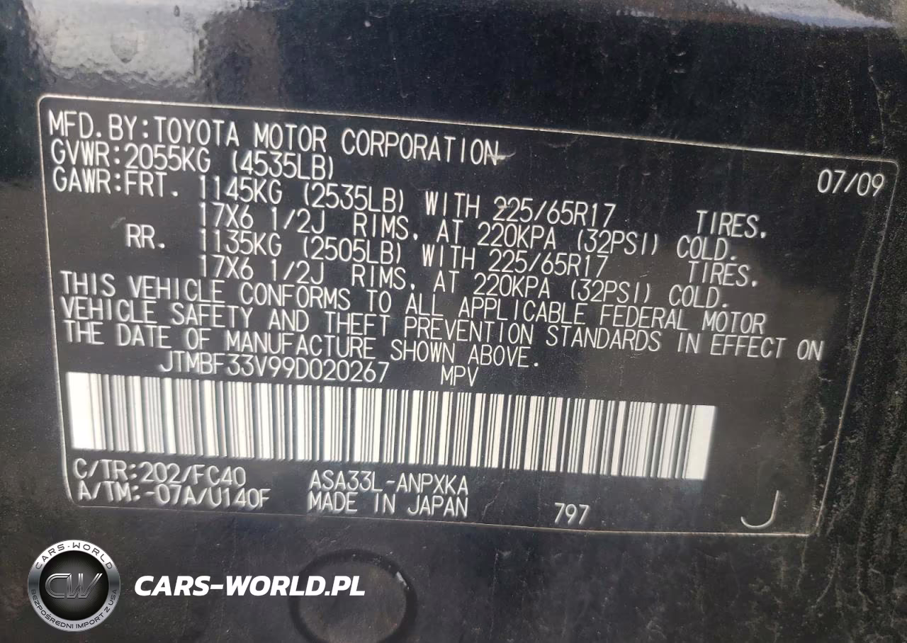 2009 Toyota Rav4 VIN:JTMBF33V99D020267 - 12