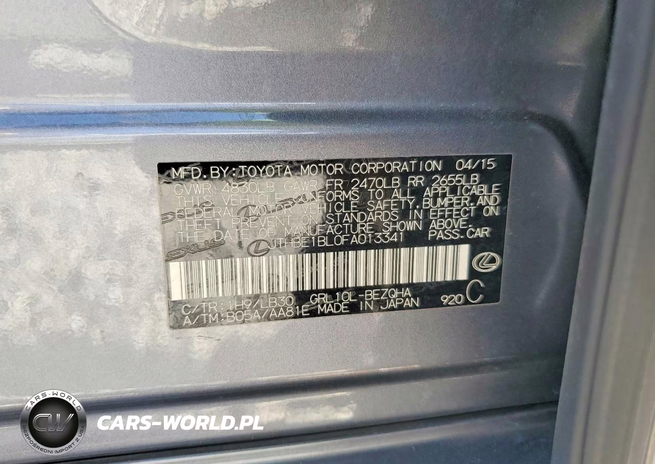 2015 Lexus Gs 350 VIN:JTHBE1BL0FA013341 - 12