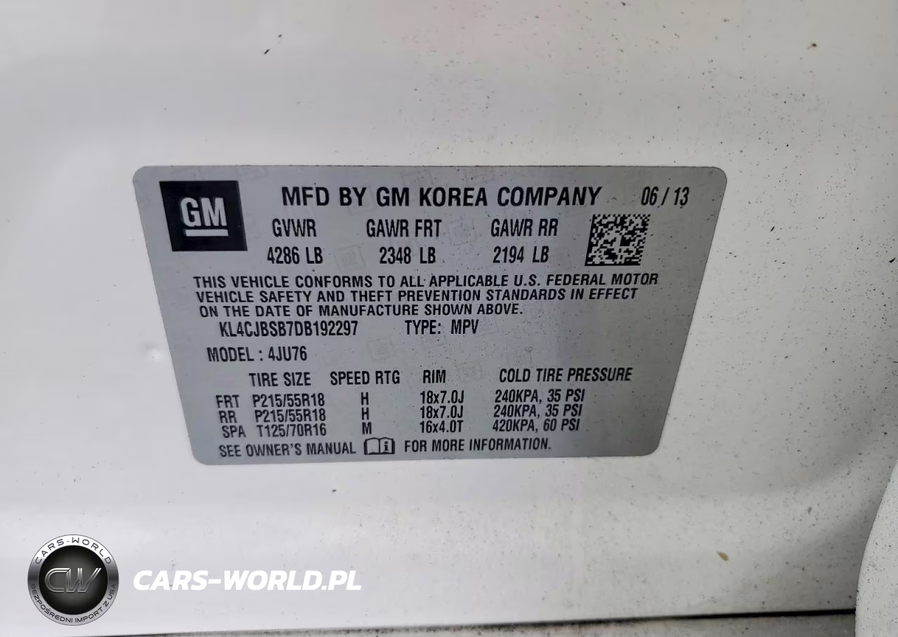 2013 Buick Encore Convenience VIN:KL4CJBSB7DB192297 - 13
