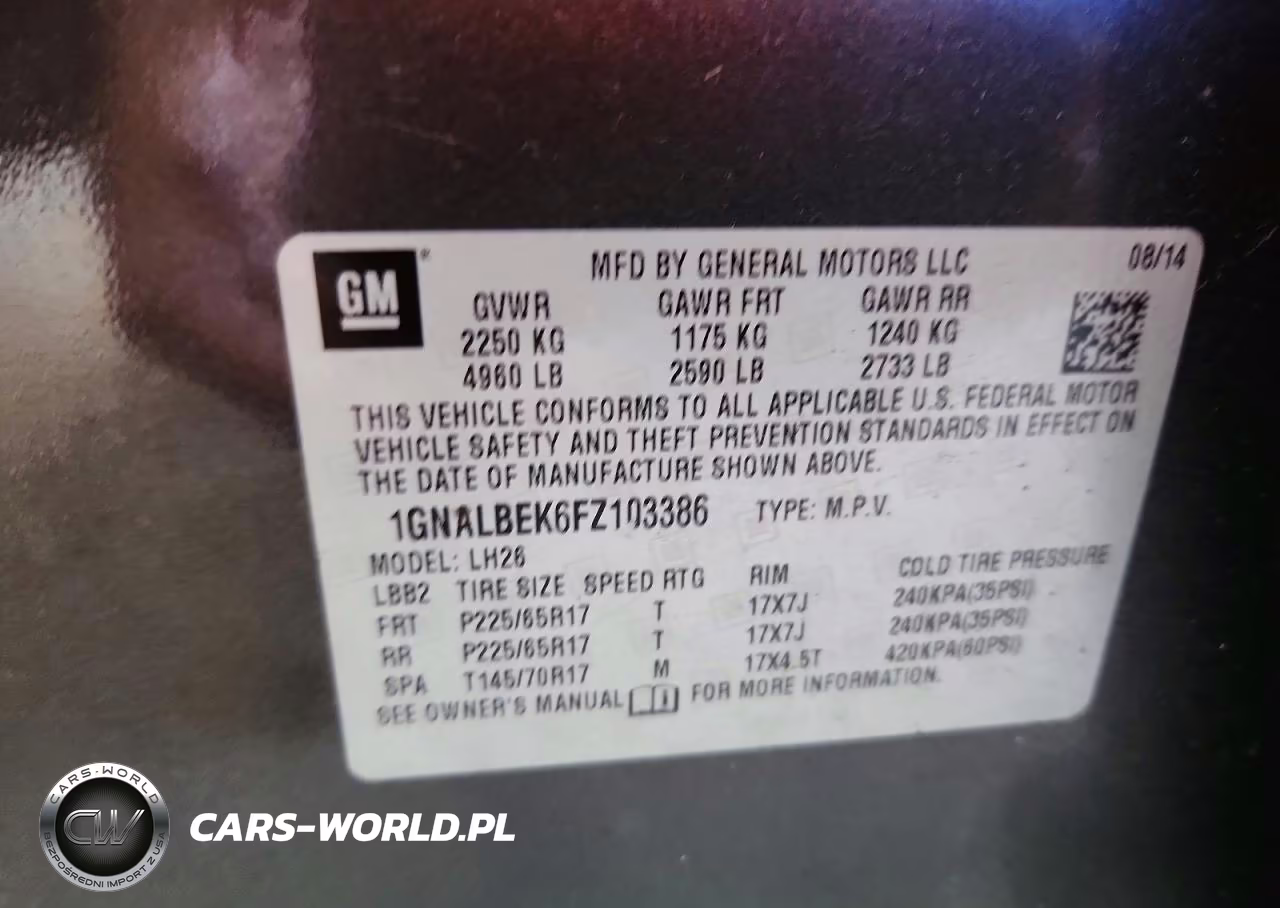 2015 Chevrolet Equinox Lt VIN:1GNALBEK6FZ103386 - 13