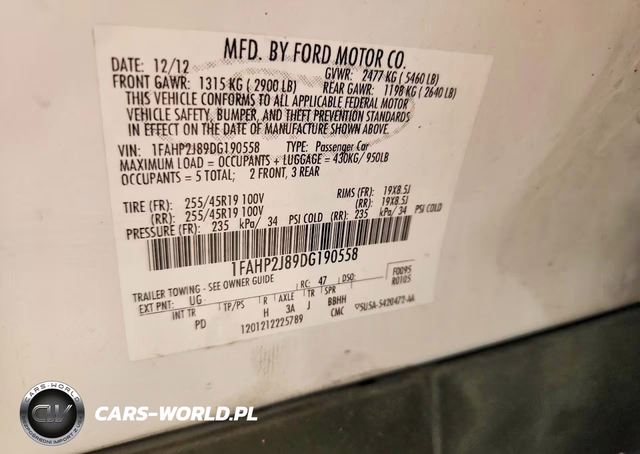 2013 Ford Taurus Limited VIN:1FAHP2J89DG190558 - 12