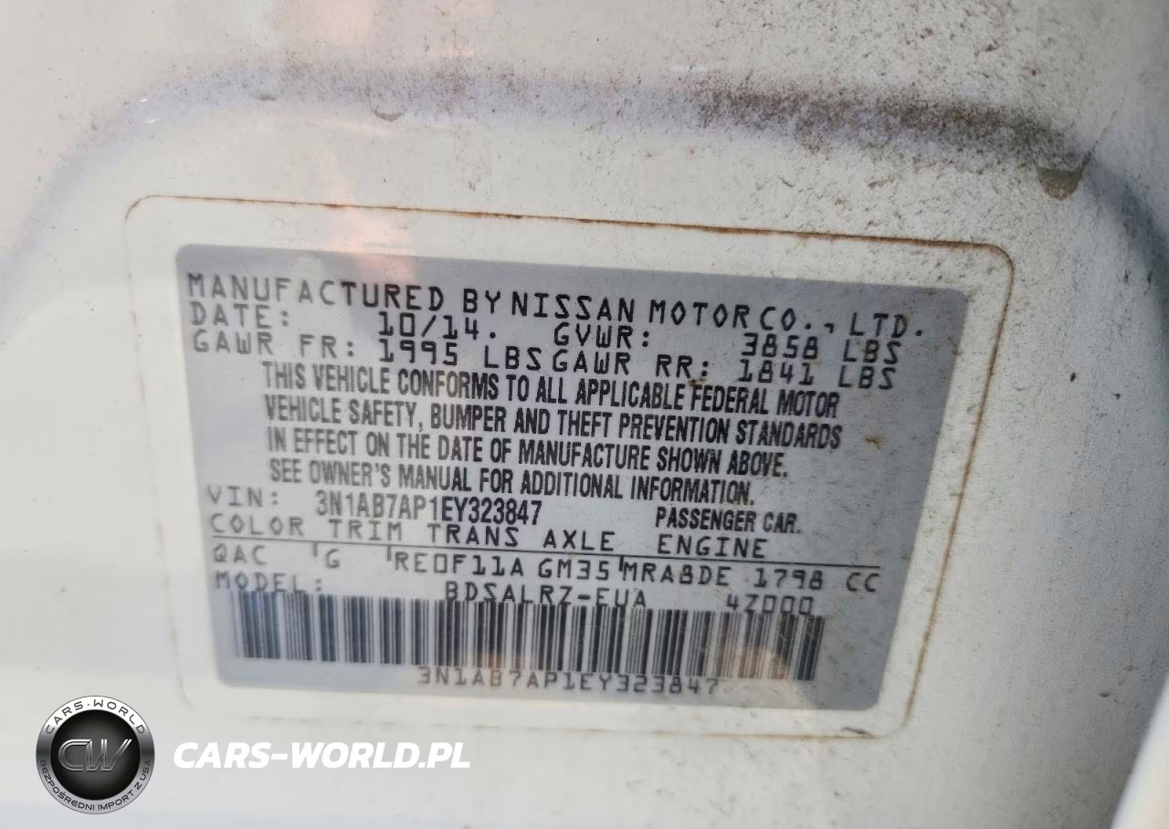 2014 Nissan Sentra Sr VIN:3N1AB7AP1EY323847 - 13