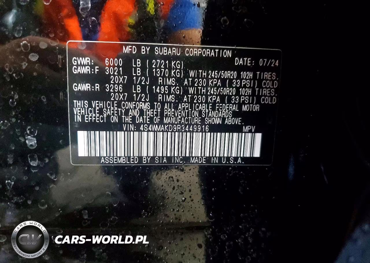 2024 Subaru Ascent Onyx Edition VIN:4S4WMAKD9R3449916 - 14