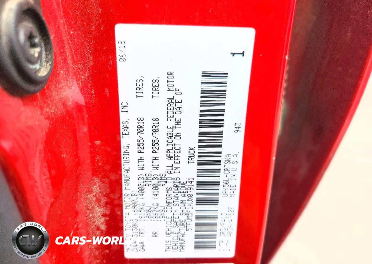 2018 Toyota Tundra Sr VIN:5TFUM5F1XJX079141 - 12