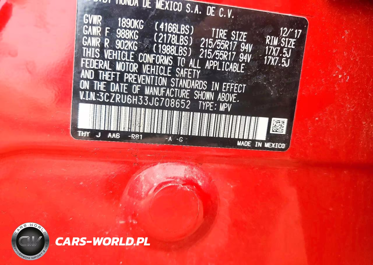 2018 Honda Hr-V Lx VIN:3CZRU6H33JG708652 - 12