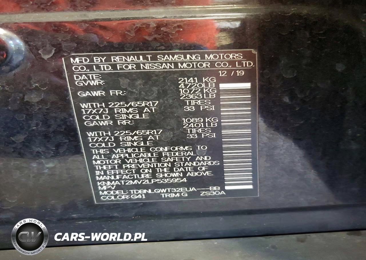 2020 Nissan Rogue Sv VIN:KNMAT2MV2LP535954 - 13