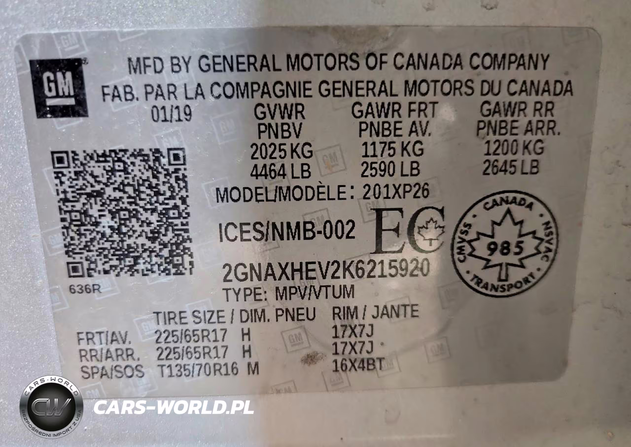 2019 Chevrolet Equinox Ls VIN:2GNAXHEV2K6215920 - 12