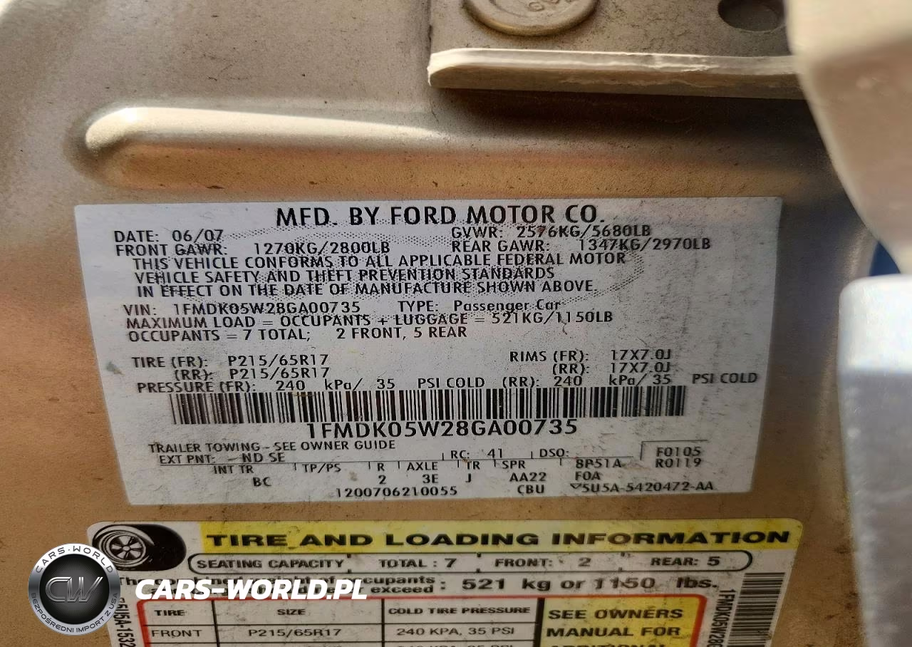 2008 Ford Taurus X Sel VIN:1FMDK05W28GA00735 - 12
