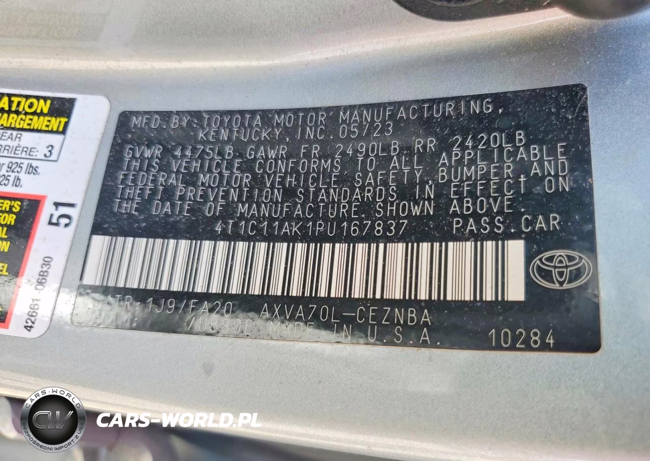 2023 Toyota Camry Le VIN:4T1C11AK1PU167837 - 13