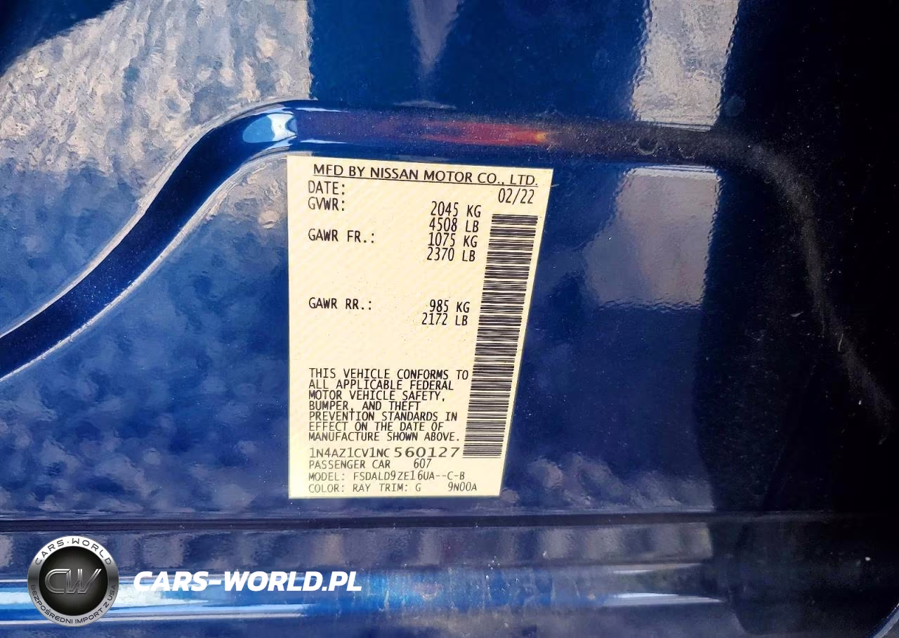 2022 Nissan Leaf Sv VIN:1N4AZ1CV1NC560127 - 13